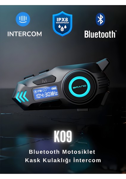 K09 Intercom Bluetooth Motosiklet Kask Kulaklığı – Çift Yönlü Intercom ve Müzik Desteği