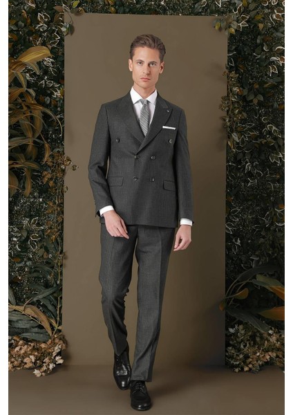 Tk 884 Slim Fit Füme Klasik Takım Elbise fiyatları