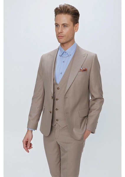 Tk 870 Slim Fit Vizon Klasik Takım Elbise modelleri