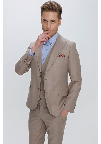 Tk 870 Slim Fit Vizon Klasik Takım Elbise fırsatları