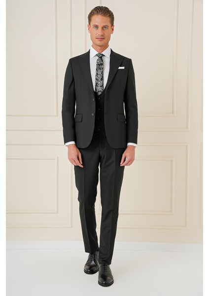 Tk 904 Slim Fit Siyah Spor Takım Elbise