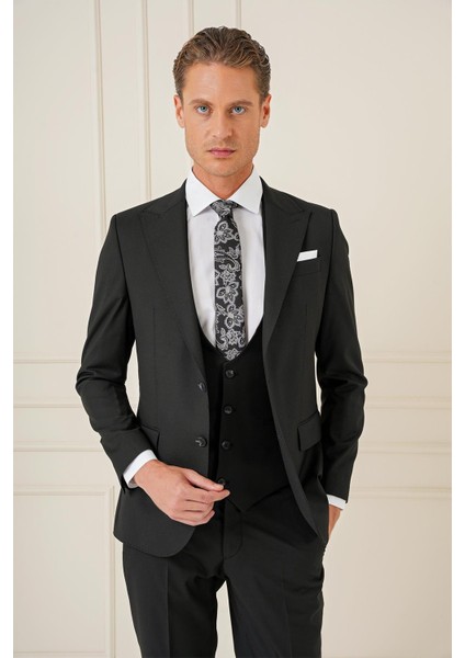 Tk 904 Slim Fit Siyah Spor Takım Elbise indirimleri