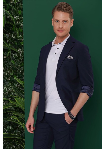 C 639 Slim Fit Lacivert Spor Ceket