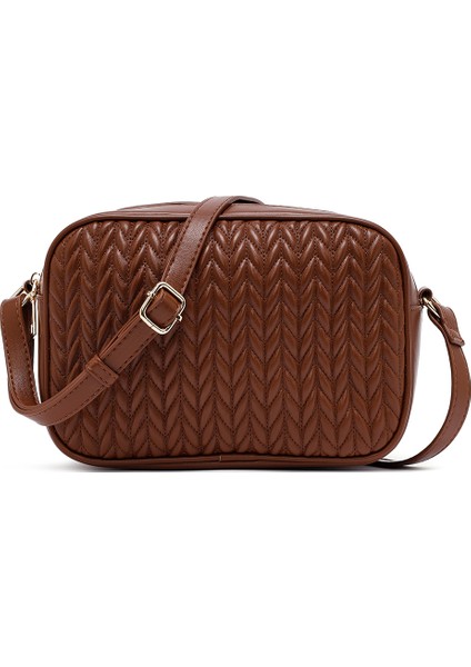 Kadın Kahverengi Uzun Askılı Kapitone Çapraz Çanta 25WBD2905KP