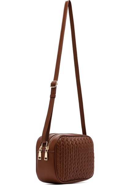 Kadın Kahverengi Uzun Askılı Kapitone Çapraz Çanta 25WBD2905KP