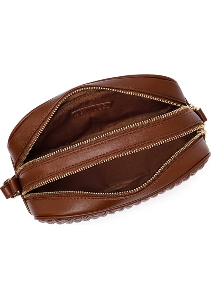 Kadın Kahverengi Uzun Askılı Kapitone Çapraz Çanta 25WBD2905KP