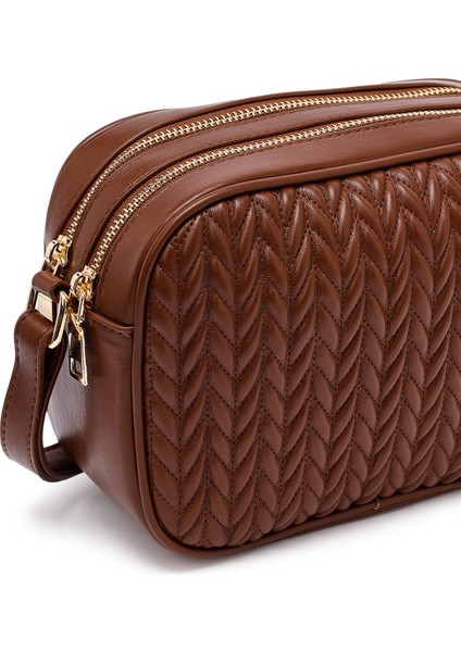 Kadın Kahverengi Uzun Askılı Kapitone Çapraz Çanta 25WBD2905KP