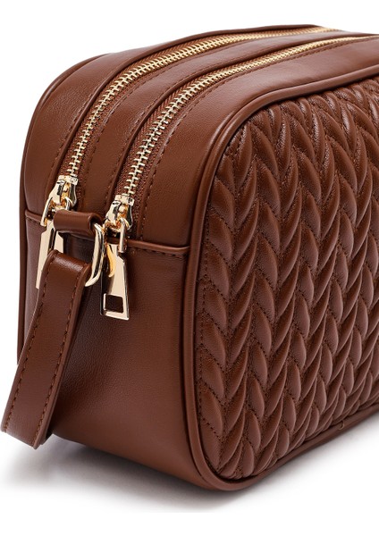 Kadın Kahverengi Uzun Askılı Kapitone Çapraz Çanta 25WBD2905KP