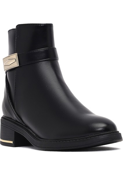 Kadın Siyah Fermuarlı Toka Detaylı Bot 25WFE401018