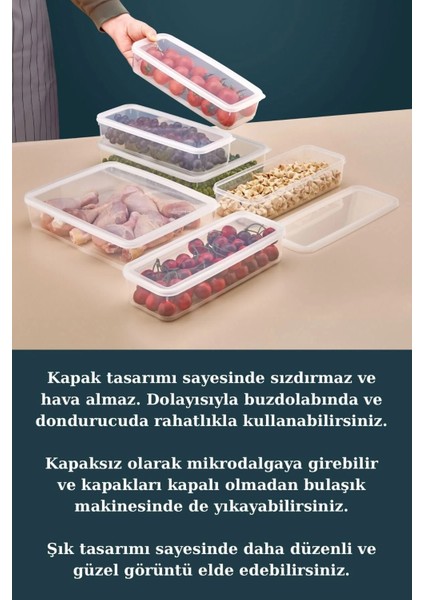 10 Adet Vakumlu Sızdırmaz Erzak Fresh Saklama Kabı Seti 1400ML - Şeffaf - Buzdolabı Düzenleyici fırsatları