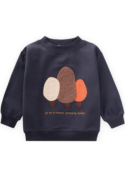 Süzene Nakışlı Sweatshirt 1-7 Yaş Antrasit