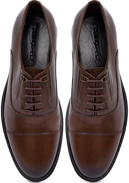 Erkek Kahverengi Bağcıklı Deri Casual Ayakkabı 25WFD620818