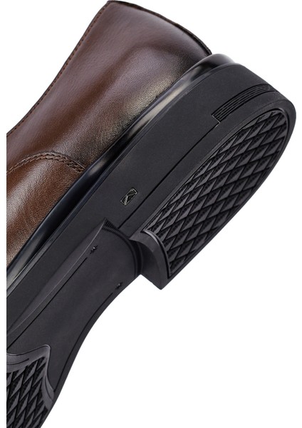 Erkek Kahverengi Bağcıklı Deri Casual Ayakkabı 25WFD620818