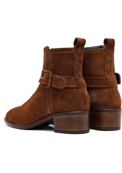 Kadın Taba Fermuarlı Kısa Topuklu Süet Deri Bot 25WFD202810 indirimleri