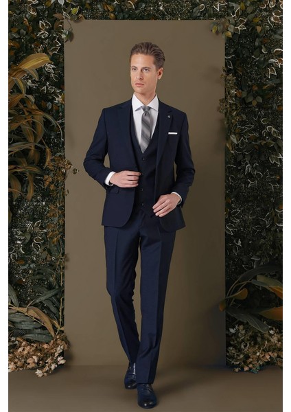 Tk 887 Slim Fit Lacivert Klasik Takım Elbise fiyatları