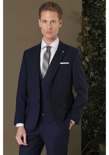 Tk 887 Slim Fit Lacivert Klasik Takım Elbise fırsatları