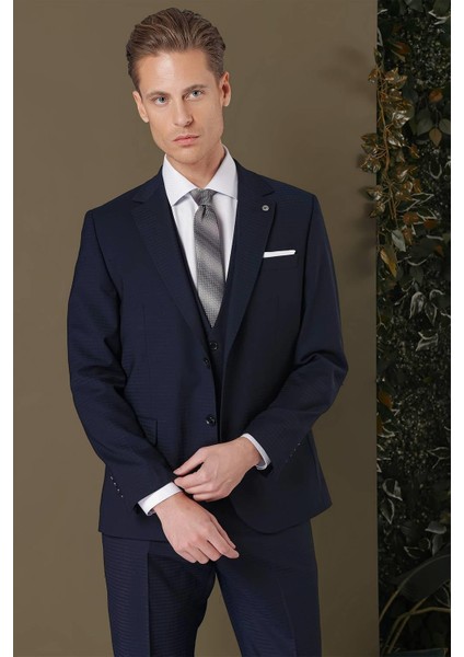 Tk 887 Slim Fit Lacivert Klasik Takım Elbise indirimleri