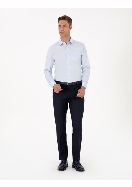 Erkek Lacivert Slim Fit Kumaş Pantolon 50311591-VR033