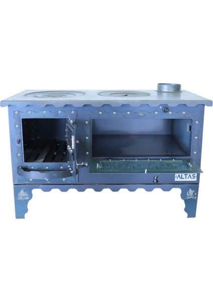 Camlı Altaş Kuzine Soba 4 mm Çok Amaçlı Bahçe Tipi Kuzine Soba Özel El Yapımı Soba modelleri