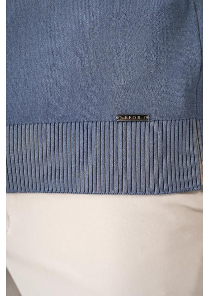 Slim Fit Degrade Desen Bisiklet Yaka Mavi Triko Tr 866 indirimleri