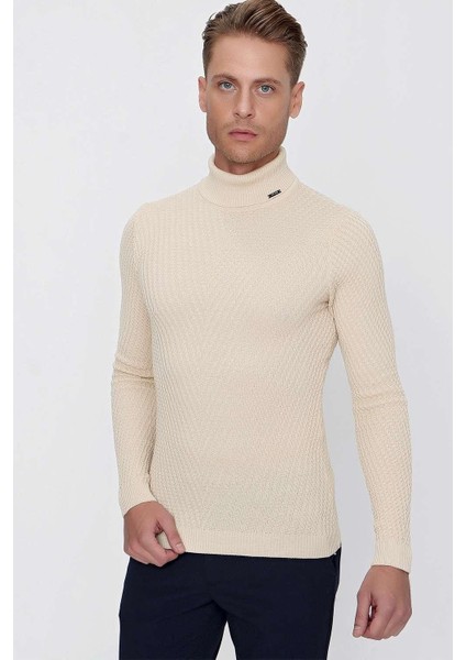 Tr 848 Slim Fit Bej Klasik Triko