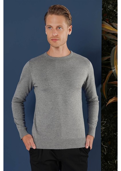 Tr 858 Slim Fit Gri Klasik Triko fırsatları