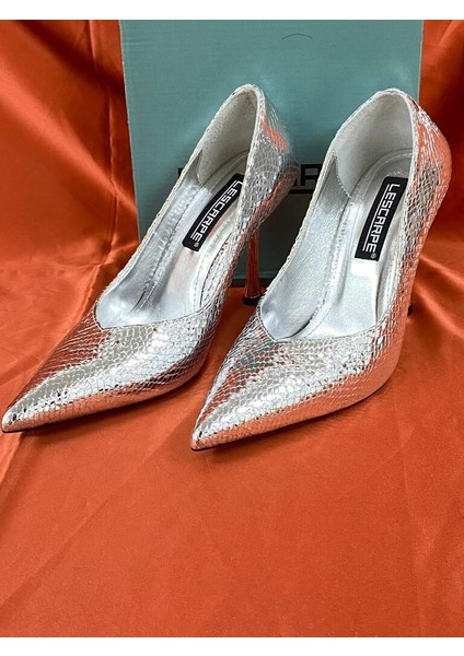 LES012 Gümüş Kadın Topuklu Ayakkabı Stiletto fırsatları