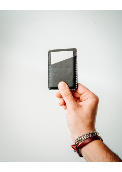 Hakiki Deri El Yapımı Minimalist Kartlık