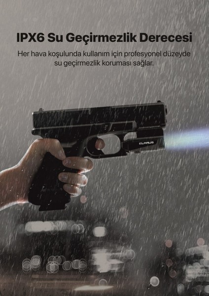 Gl1 Mikro USB Şarjlı Kompakt Taktik Tabanca Feneri