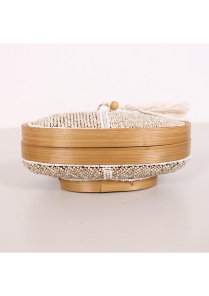 Mylamp Bali Boncuklu Bambu Oval Saklama Kutusu 20X12 X10 cm fiyatları