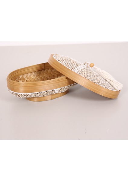 Mylamp Bali Boncuklu Bambu Oval Saklama Kutusu 20X12 X10 cm modelleri