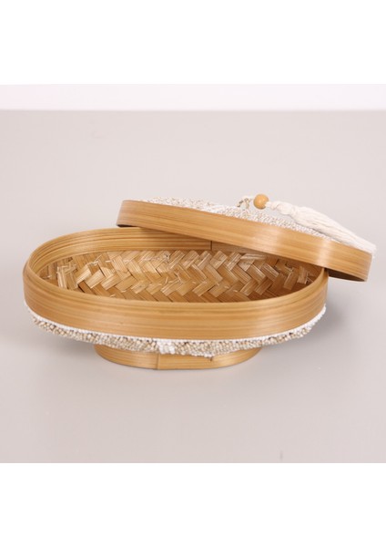 Mylamp Bali Boncuklu Bambu Oval Saklama Kutusu 20X12 X10 cm fırsatları