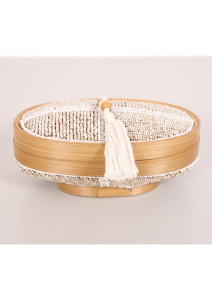 Mylamp Bali Boncuklu Bambu Oval Saklama Kutusu 20X12 X10 cm indirimleri