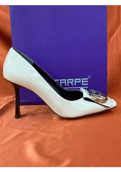 LES019 Bej Rugan Toka Detaylı Kadın Topuklu Ayakkabı Stiletto fiyatları