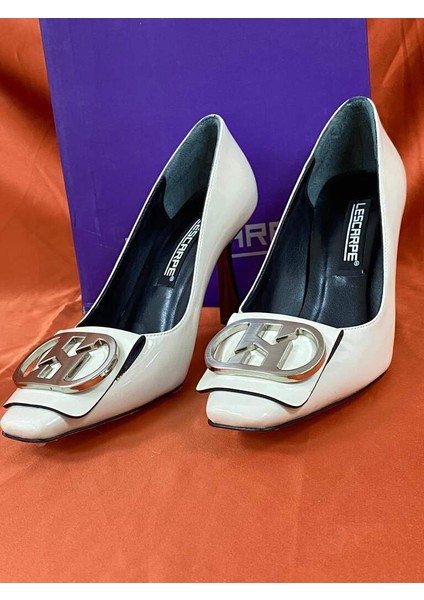 LES019 Bej Rugan Toka Detaylı Kadın Topuklu Ayakkabı Stiletto fırsatları