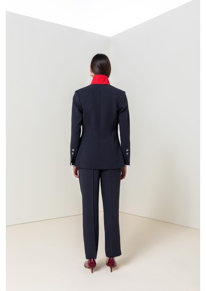 Kontrast Yakalı Asimetrik Blazer 26W50816 fırsatları