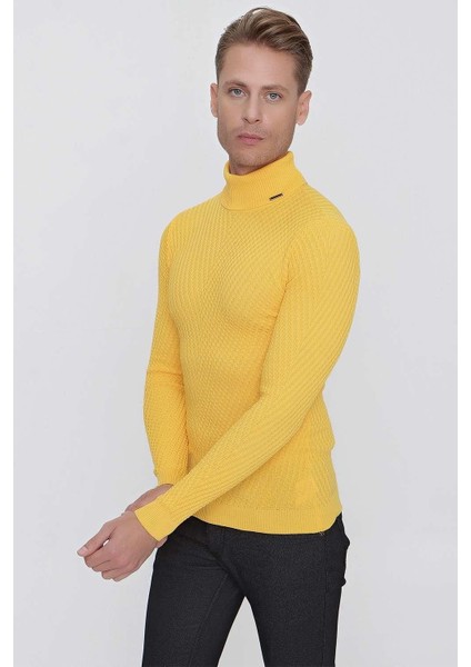 Tr 848 Slim Fit Sarı Klasik Triko modelleri