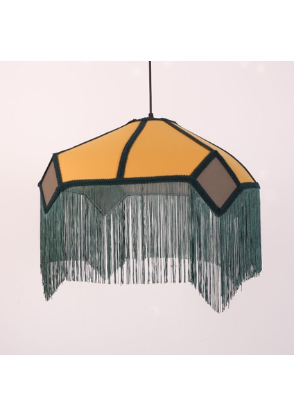 Mylamp Mihrace 50X45 cm Doğal Hazeranlı Kumaş Avize