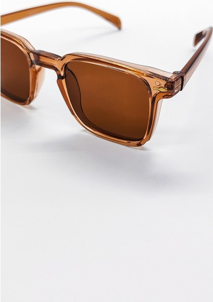 Retro Kahverengi Çerçeveli, Oval Şeffaf Kahve Cam Model Güneş Gözlüğü, Deri Kılıf Hediyeli fırsatları