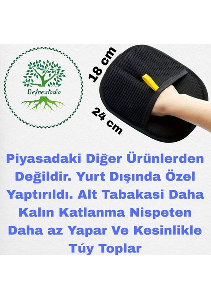Çift Taraflı Statik Kedi Köpek Tüy Temizleme Eldiveni Giyisiler, Mobilyalar ,halılar Için 24X18 cm