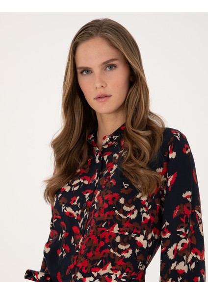 Kadın Lacivert Comfort Fit Dokuma Elbise 50314131-VR033 fiyatları