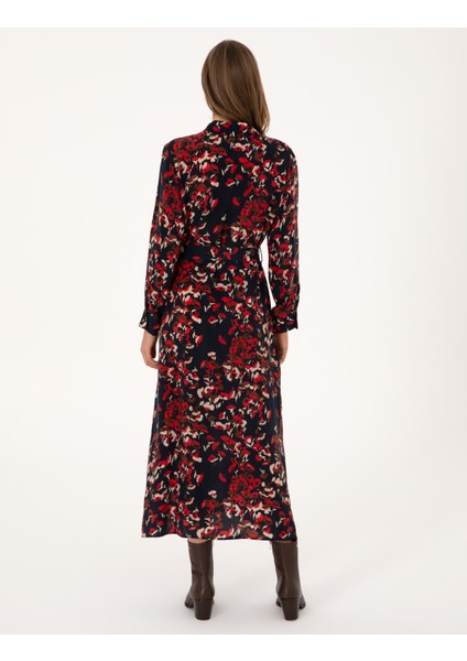 Kadın Lacivert Comfort Fit Dokuma Elbise 50314131-VR033 fırsatları