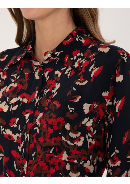 Kadın Lacivert Comfort Fit Dokuma Elbise 50314131-VR033