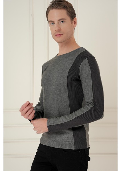 Tr 871 Slim Fit Antrasit Klasik Triko modelleri