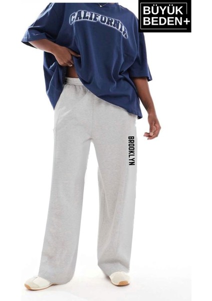 Kadın Büyük Beden Brooklyn Baskılı Ince Eşofman Altı SPR25BEAK54 modelleri