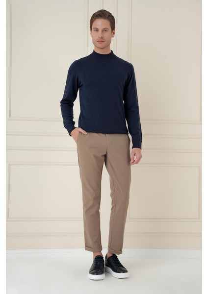 Tr 876 Slim Fit Lacivert Klasik Triko