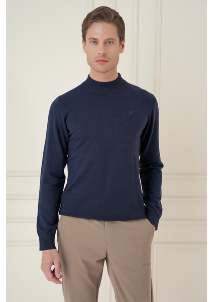 Tr 876 Slim Fit Lacivert Klasik Triko modelleri