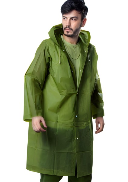 Kadın Erkek Yağmurluk Kapüşonlu Çıtçıtlı Eva Koyu Yeşil Asker Yeşili Yağmurluk BYMMRC881R1 modelleri