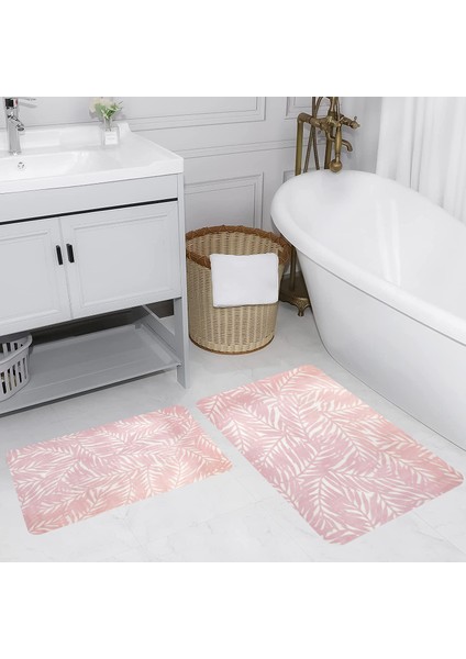 Dijital Baskı Modern Banyo Halısı Ikili Banyo Paspası LNA5204 100X60+60X50 cm