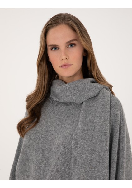 Kadın Gri Melanj Oversize Kazak 50311855-VR086 fiyatları